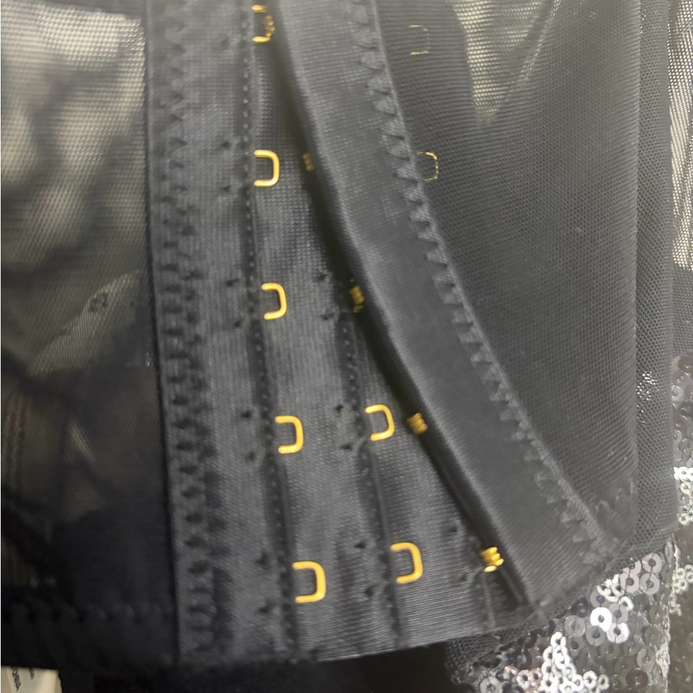 Anthropologie Black Sequin Star Bralette - Picture 6 of 13